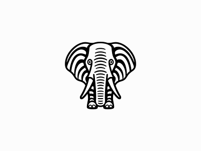 Elephant Logo animal branding cute design elephant emblem icon illustration kids lines logo mark mascot modern nature sports stripes vector wildlife zoo