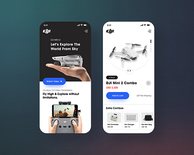 DJI Shop - Buy DJI Products app camera design dji drone figma innovative mobileapp photos sky ui ux video wow