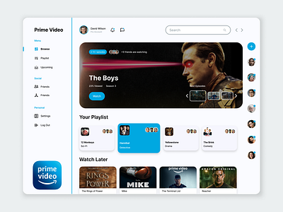 Amazon Prime TV App 3d animation app appdesign branding dashboard dashboard design design graphic design iphone app design logo motion graphics onlinetv tv app design tvapp ui ui kit uiapp uidesign ux