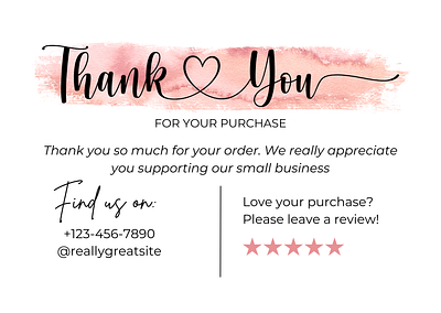 Thank You For Purchase Card card design graphic design illustration