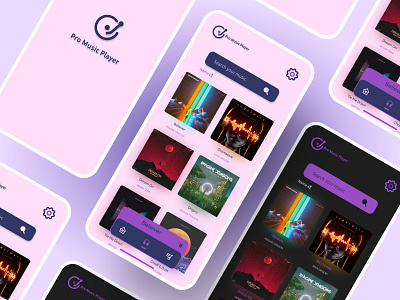 Pro Music Player apk design figma logo mobile mobile design mr saghi mrsaghi music music player music player pro play song ui uiux ux