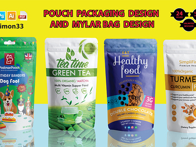 PouchPackaging Design bag design dog food dog food packaging food fackaging design food packaging mylar bag packaging design pouch bag pouch design pouch label pouch packaging design product label design spicey pouch bag tea packaging turmeric power pouch bag