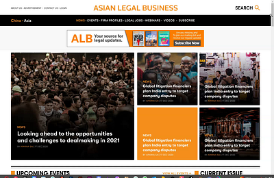 Asian Legal Business branding business legal news portal ui ux web design website website design