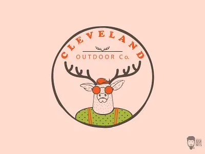 Cleveland Outdoor Co animal animal logo awesome badge logo branding casual cool creative deer logo design flat graphic design hunting jungle logo outdoor reindeer vector vintage wildlife