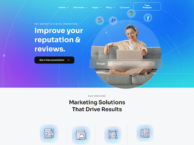 SEO & Digital Marketing Agency Website agency landing page company corporate design elementor pro elementor website landing page landingpage modern website professional ui ux web webdesign website concept wordpress wordpress elementor wordpress landing wordpress website wordpresscustomization