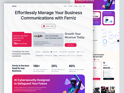 Ferniz SaaS landing page ai artificialinteligent branding bussiness company design ferniz graphic design landing landingpage page profile saas ui ui design uiux uiuxdesign ux uxdesign website