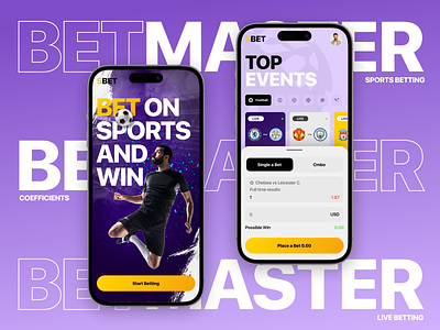 SportBet | Betting App app bet betting branding clean dating design freelancer gambling graphic design illustration logo ui ux vector win winner