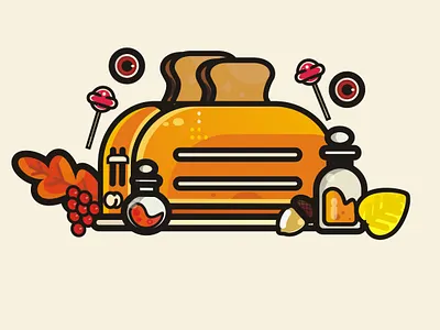Halloween toaster autumn halloween halloween vector magic potion toaster
