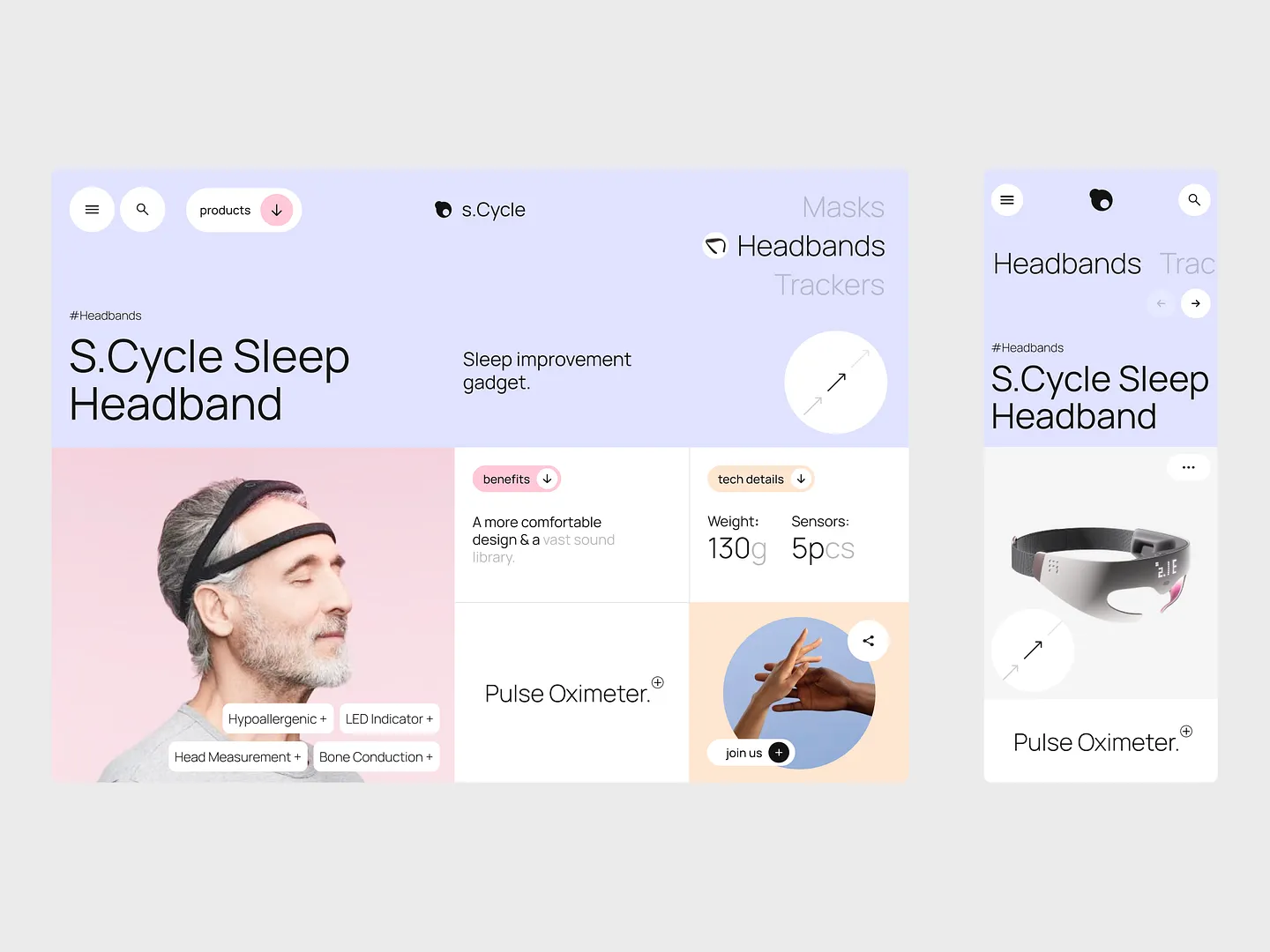 S.Cycle E-commerce Website Design for Sleep Gadgets