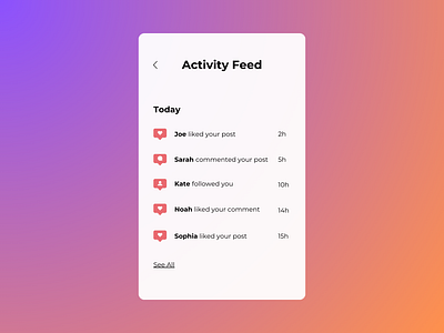 Daily UI 047 – Activity Feed activity feed dailyui dailyui047 dailyuichallenge design graphic design ui