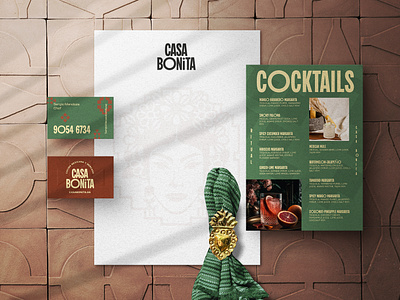 Casa Bonita Branding bonita branding casa cocktails drinks graphic design logo menu mexican restaurant tacos taqueria