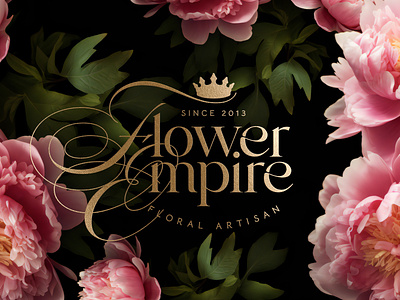Flower Empire Logo branding empire florist flowers graphic design logo luxury premium logo singapore
