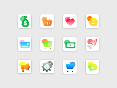 Gradient Icon Set creative icons gradient icon graphic design icon design