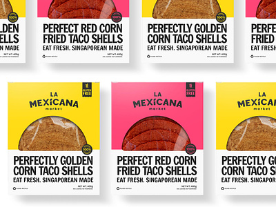 Taco Shells Packaging branding corn graphic design logo mexican online store package design packaging red corn singapore taco shells tacos taqueria yellow corn
