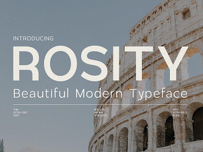 Rosity - Beautiful Modern Typeface branding business clean corporate elegant font geometrical graphic design logo modern poster professional rosity typeface ui web design