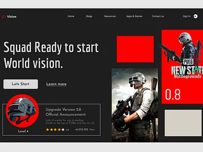 PUBG upgrade version: Hero page design animation branding graphic design hero page motion graphics ui