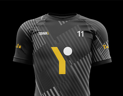 Team Jersey Ydentity black and white branding daily football graphic design identity illustration jersey logo logomark minimal pattern slash sports stripes symbol team uniform y