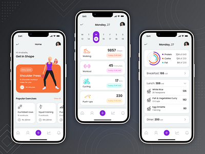 Health and Fitness iOS App accessibility app appmockup clean creative dailyui design dribbble figma fitness graphic design health app minimal training typography ui uitrends userinterface ux uxdesign