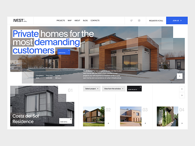 NEST - real estate website design business cube for design for your project housing inspiration inspo luxury real estate modern project real estate real estate website rent rent business rent website rental structure web design web designer