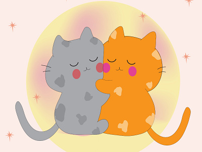 We have two cats and they both are cute 🥰 art catart catlove cuteart cutecatillustration design graphic design illustration petlovers vector