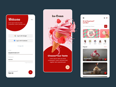 An Ice Cream App app ekta ekta sutariya es ice cream ice cream app ice cream mobile app mobile app real time ui user interface