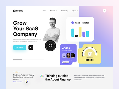 SaaS Header Page Design - FINEXIS business finix header design header page header ui saas saas desgin saas header saas header page saas header page design ui design ui resources usama webdesign website design