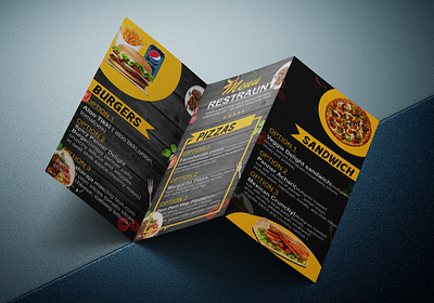 Restraunt Menu Trifold Mockup (corel draw) corel design designing graphic design mockup trifold restraunt menu mockup