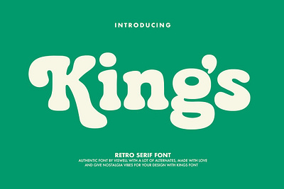 Kings - Retro Serif Font branding design illustration logo