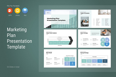 Marketing Plan PowerPoint Template 3d branding graphic design logo motion graphics template