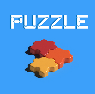 Puzzle design 3d adobe adobeillustrator design font graphic design illustration puzzle typography