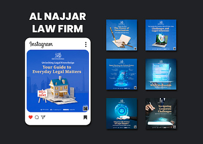 Al Najjar Law Firm - Instagram Post branding brochure company profile design feed graphic design illustration instagram logo ui