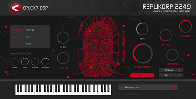 Replikorp 2249 - Sci-fi futuristic VST / AU plug-in instrument blade runner style design designer futuristic graficky dizajner grafik piestany replicant sci fi slovakia slovensko