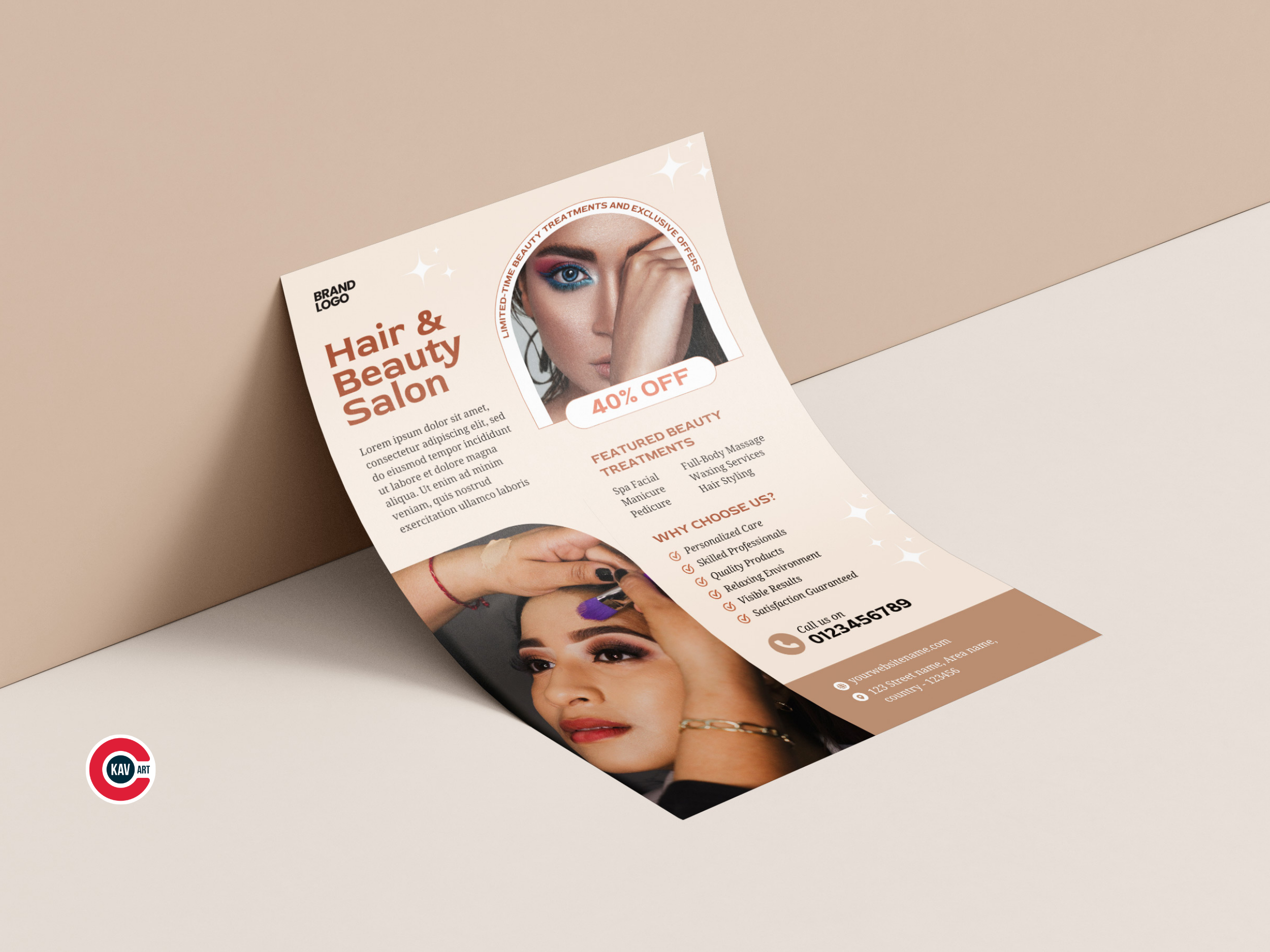 Hair and Beauty Salon Flyer Design beauty beauty salon canva creative flyer flyer concept graphic design hair salon hairstyling minimal salon