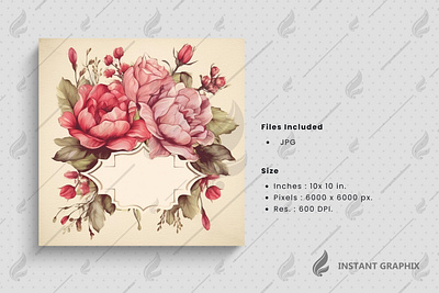 A painting of a frame with florals genrative Ai. . butterfly flower . floral drawing . flower . flower plants . spring background . watercolor invitation blossom background drawing floral doodle flower wallpaper graphic design hand drawn floral hand drawn nature leaf sketch painting plant painting