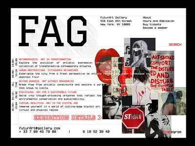 Modern Art Gallery Website Concept | Brutalism brutalism design figma ui user interface ux ux ui web design