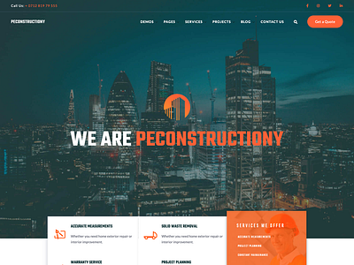 Peconstructiony building construction industry professional real estate responsive typography webdesign webdevelopment webflow