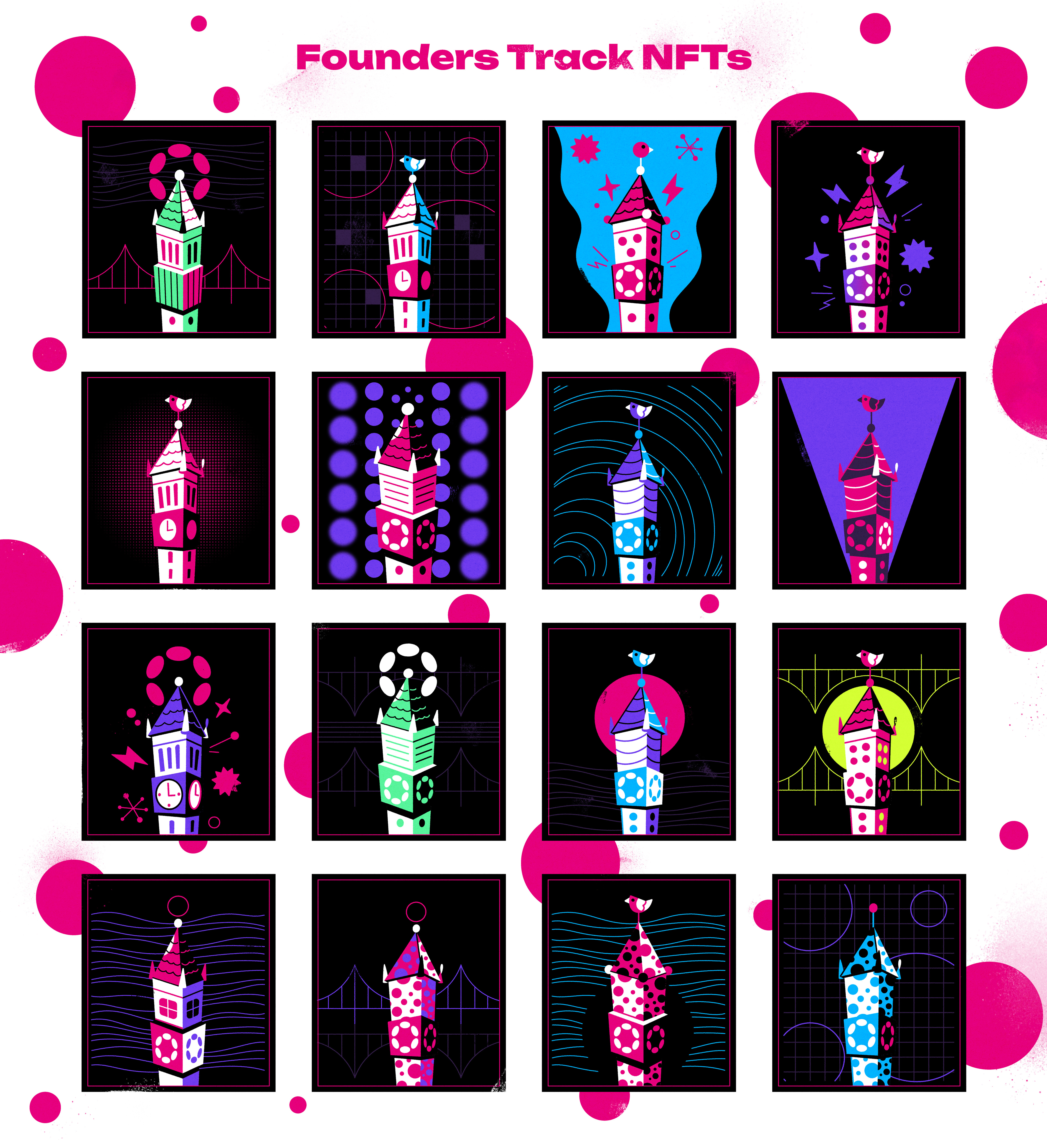 Polkadot Blockchain Academy - NFT collection 2d academy art artwork berkeley design illustration nft polkadot study vector