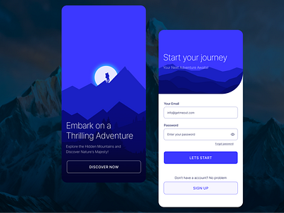 Login for a Thrilling Adventure adventure awaits daily challenge design explore figma journey mountain nature ui uidesign uxdesign