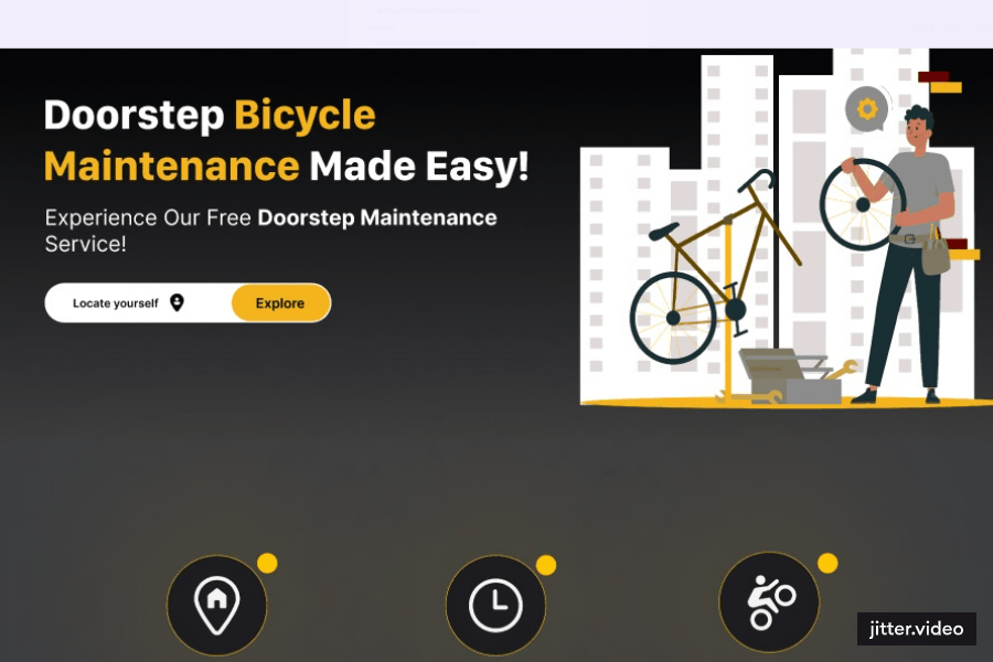 Doorstep bicycle maintenance service - Gearup cycles figma logo ui user interface ux