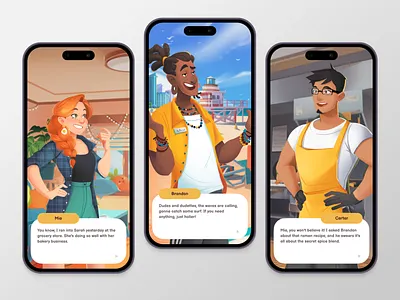 Food Frenzy: Puzzle Mobile Game — Full Body Dialogue Screens dialogue food game gamedev gaming mobile sprites