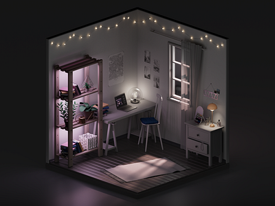 3d Room | Cinema 4D 3d cinema4d concept cute graphic design illustration light render