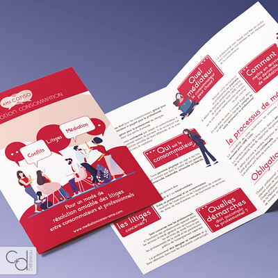 Leaflet for AME Conso graphic design layout leaflet logo logodesign print