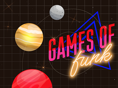 Games of Funk Poster gamesoffunk logo planets poster space