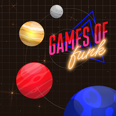 Games of Funk Poster gamesoffunk logo planets poster space
