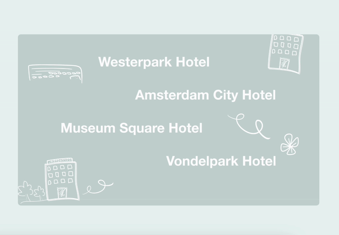 Conscious Hotels - Interface design animation branding doodle motion graphics pastel ui whimsical