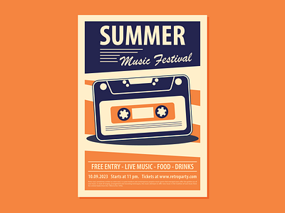 Retro flyer design graphic design illustration typography vector