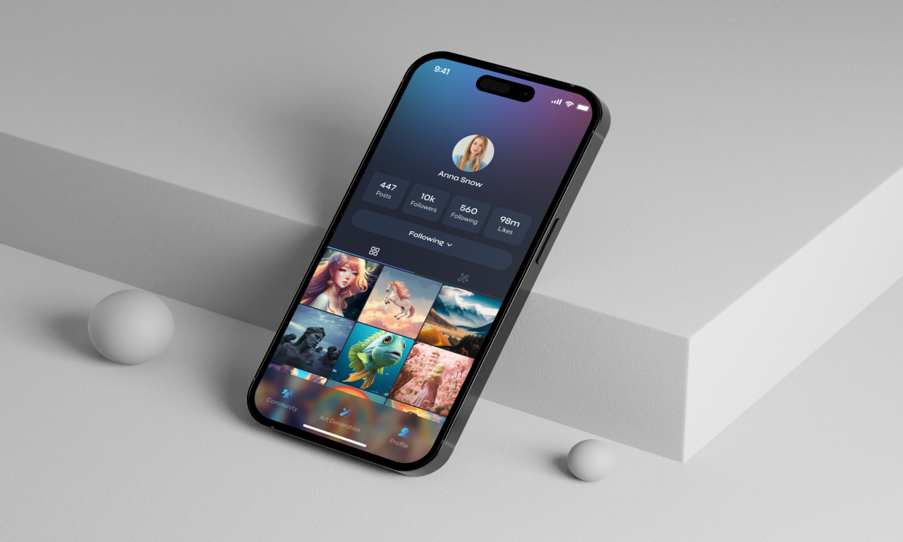 ART - AI Image Generator App ai ai design ai mobile app app generator image mobile app mobile design ui