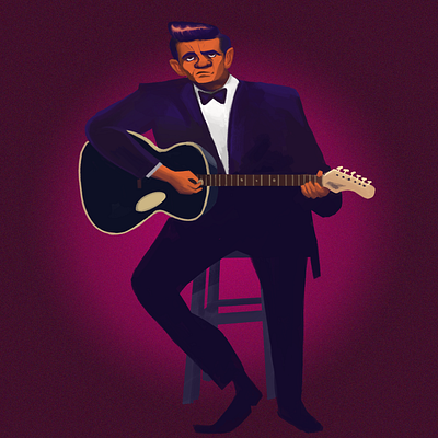 Johnny Cash character design design digital painting drawing homage illustration johnny cash music