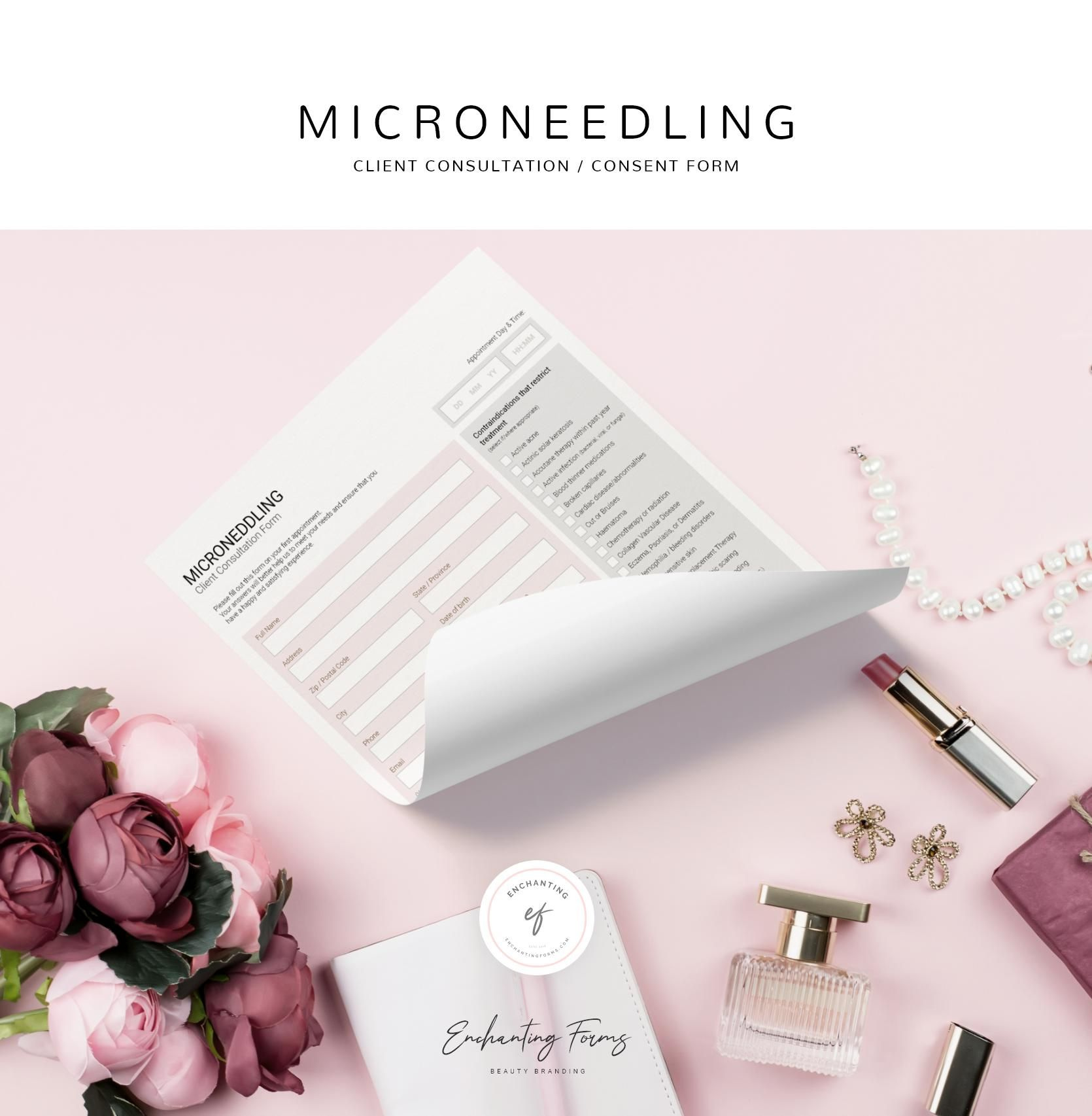 Microneedling Client consultation/consent form beauty form microneedling consultation form microneedling treatment consent microneedling waiver