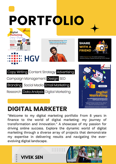 "Digital Marketing Portfolio" branding corosal instragram post logo design mockup poster design uiux vedio making website design